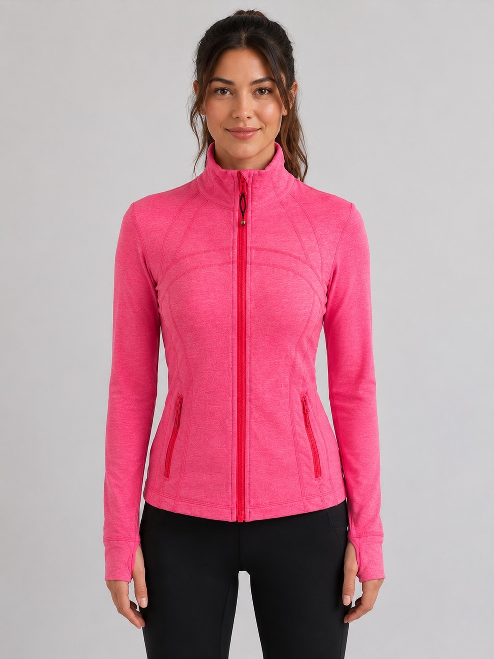 Lululemon Define Jacket Luon Heathered Pink Size 8 Full Zip